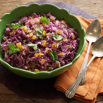 Repolho roxo macerado com damasco
