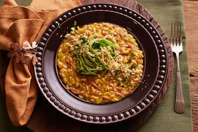 Risoto cor de abóbora