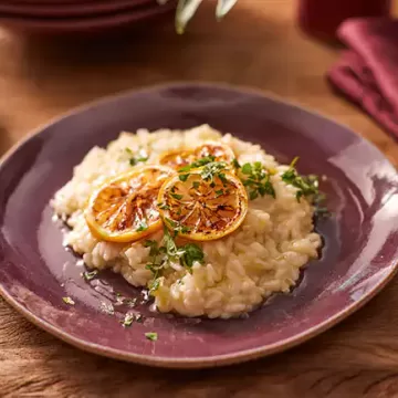 Risoto cremoso de limão-siciliano