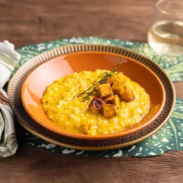 Risoto de abóbora assada para um