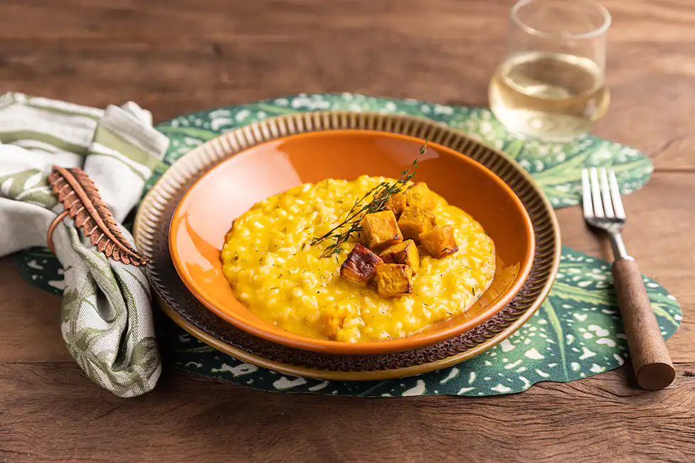 Risoto de abóbora assada para um