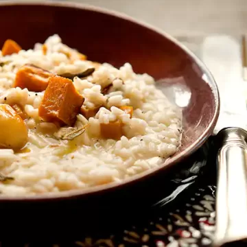 Risoto de abóbora e sálvia
