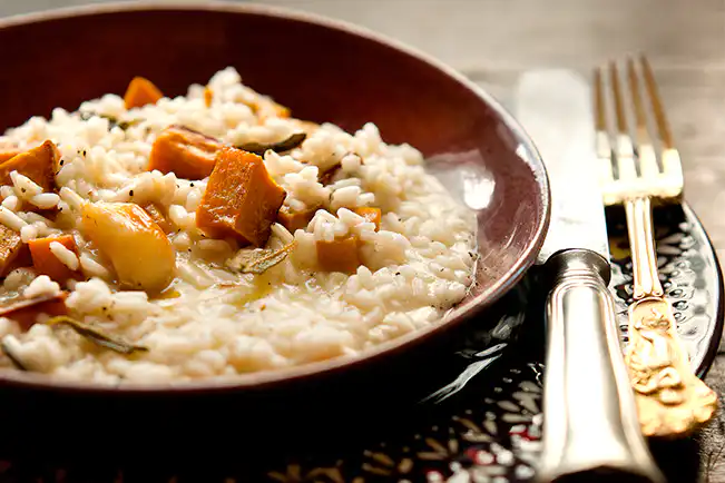 Risoto de abóbora e sálvia