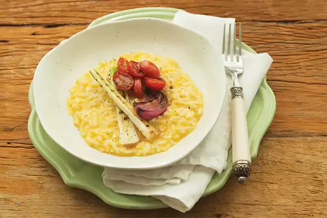 Receita de Risoto de alho-poró na pressão