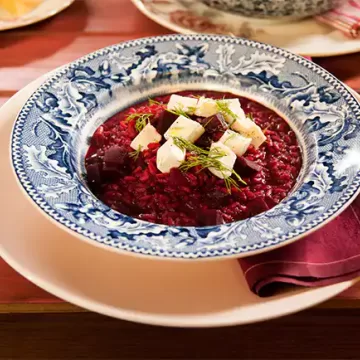 Risoto de beterraba para dois