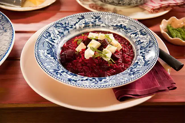 Receita de Risoto de beterraba para dois
