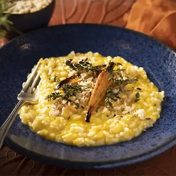 Risoto de cenoura e tomilho na pressão