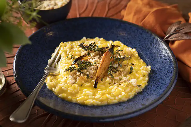 Risoto de cenoura e tomilho na pressão