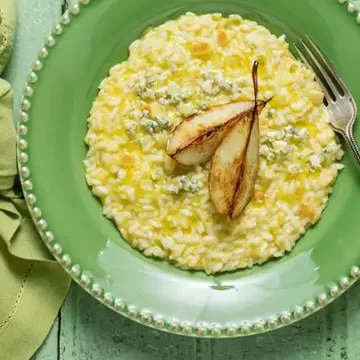 Risoto de gorgonzola e pera