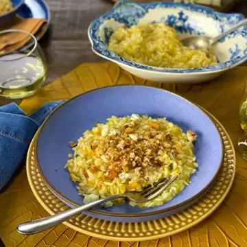 Risoto de gorgonzola e pera rápido na pressão