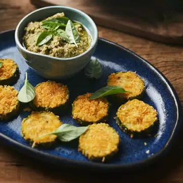 Rodelas de abobrinha crocantes com parmesão