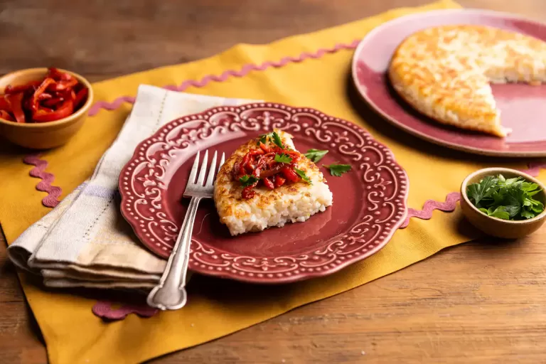 Receita de Rosti de risoto (reaproveitamento)