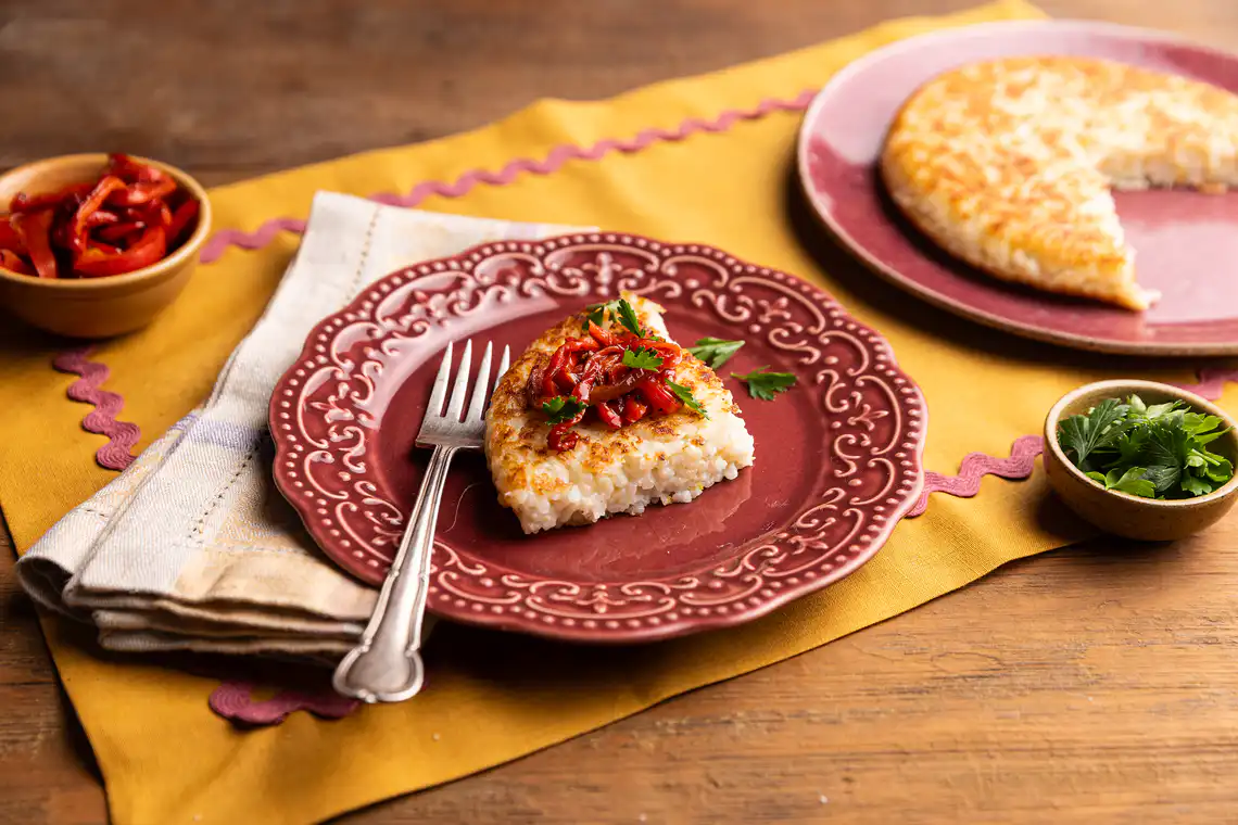 Rosti de risoto (reaproveitamento)