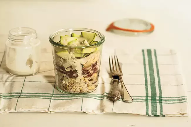 Receita de Salada de arroz sete cereais com frango