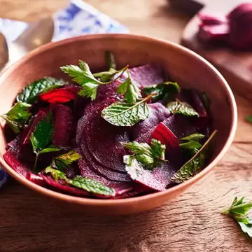 Salada de beterraba com ervas frescas