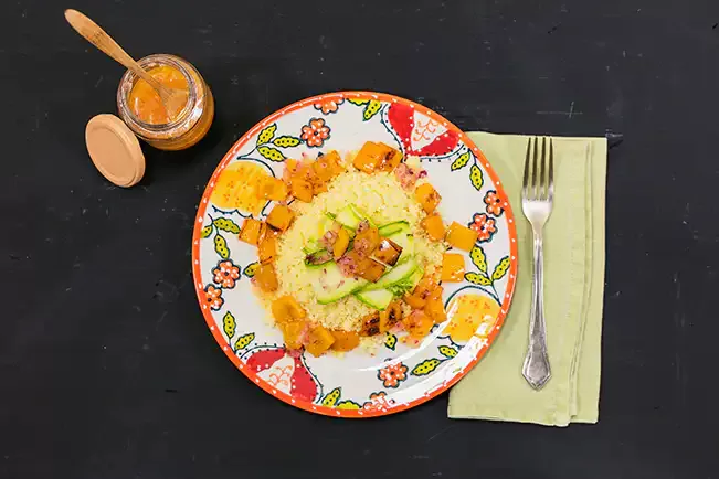 Receita de Salada de cuscuz marroquino com abobrinha e pimentão