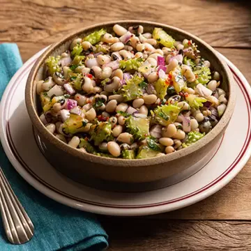 Salada de feijão-fradinho e maxixe
