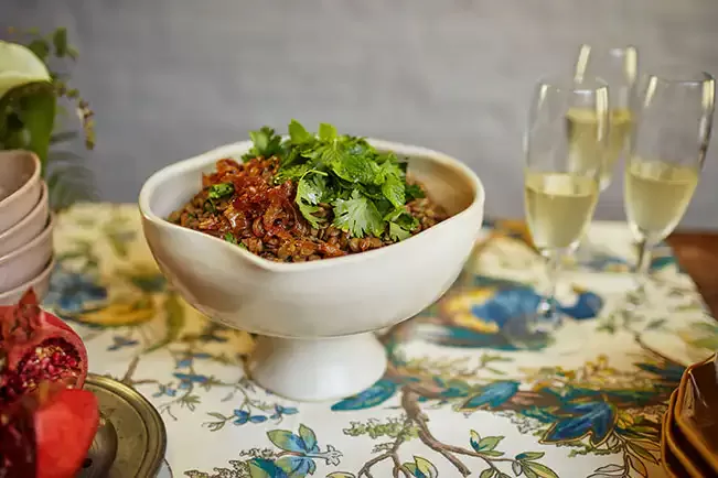 Receita de Salada de lentilha com cebola caramelizada
