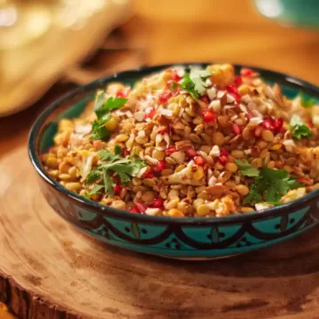 Salada de lentilha com couve-flor