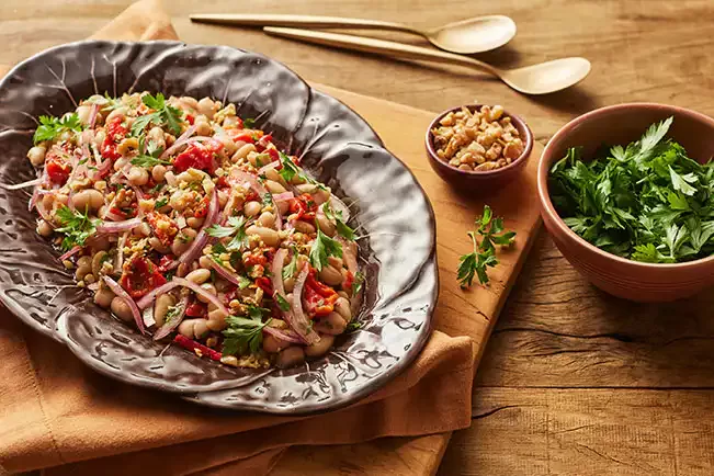 Receita de Salada de pimentão assado com feijão-branco
