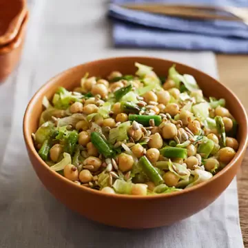 Salada de vagem com grão-de-bico (reaproveitamento)