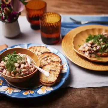 Salada italiana de feijão-branco