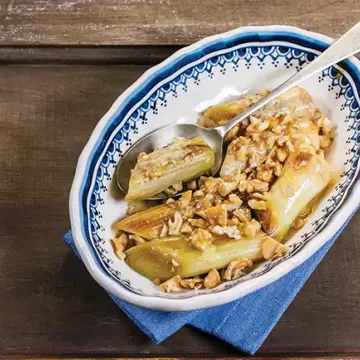 Salada morna de alho-poró
