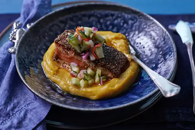 Receita de Salmão em crosta de ervas
