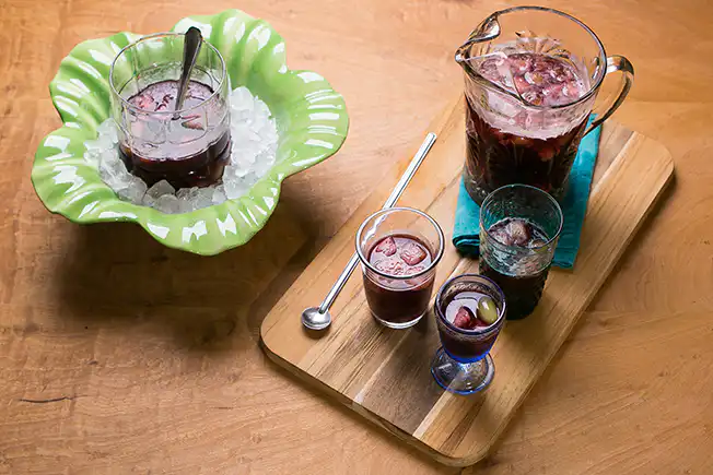 Sangria com frutas congeladas