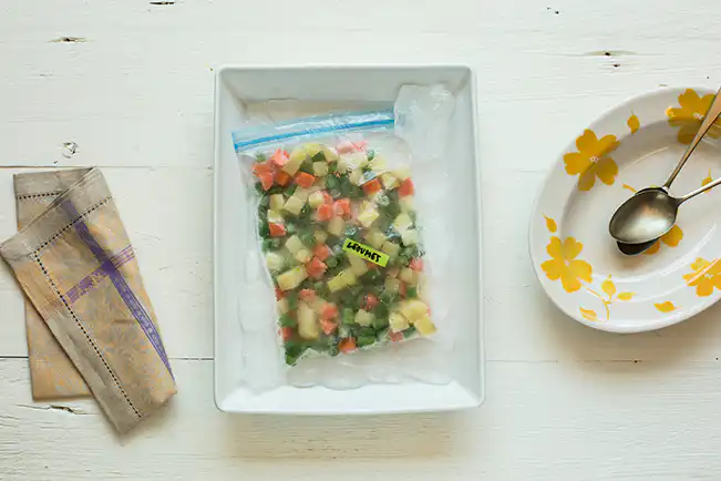 Seleta de legumes congelada