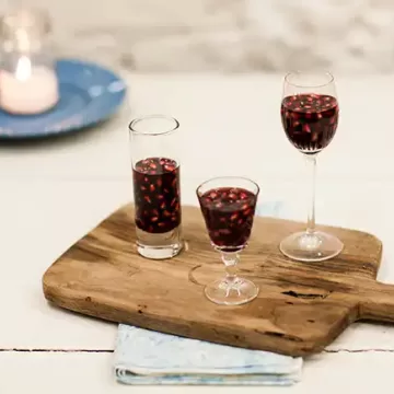 Sementes de romã com vinho