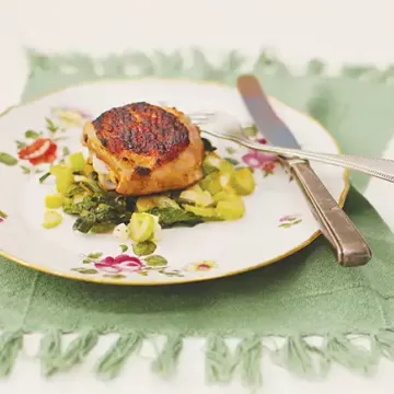 Sobrecoxa de frango com mel