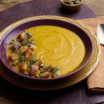 Sopa de abóbora assada na Air Fryer da Rita Lobo