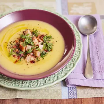 Sopa de mandioquinha para um