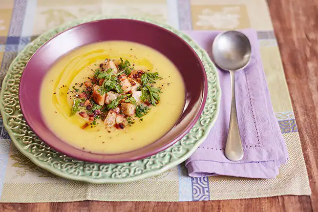 Sopa de mandioquinha para um