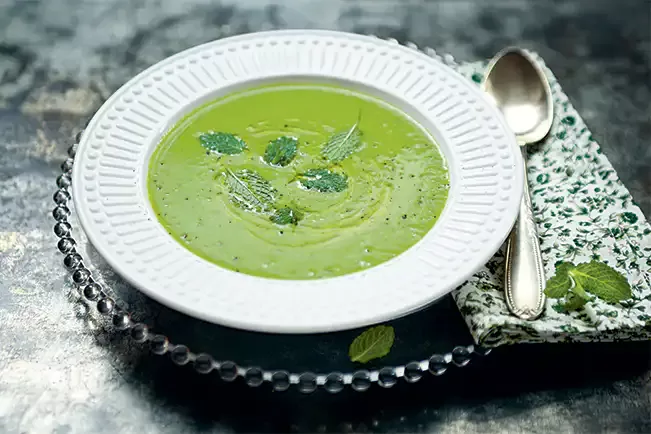 Receita de Sopa fria de ervilha fresca