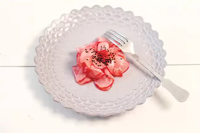 Receita de Sunomono de rabanete