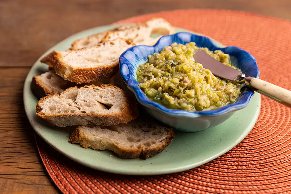 Tapenade de abobrinha (reaproveitamento)
