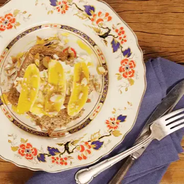 Tartine doce de ricota com banana
