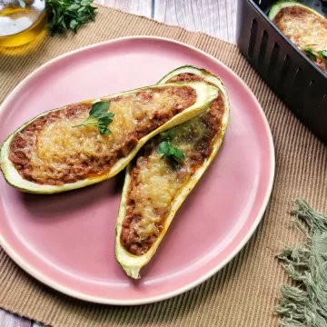 Abobrinha recheada na airfryer