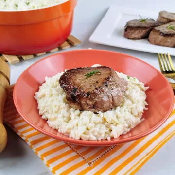 Arroz à piamontese com carne