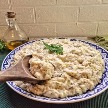 Arroz à piamontese com gorgonzola