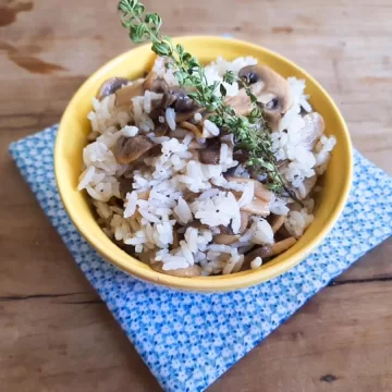 Arroz com cogumelo paris
