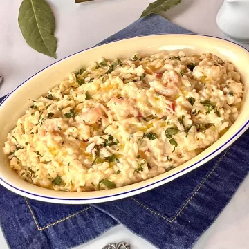 Arroz cremoso de camarão
