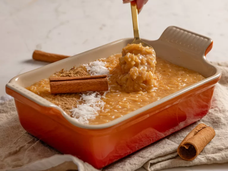 Receita de Arroz-doce com açúcar queimado