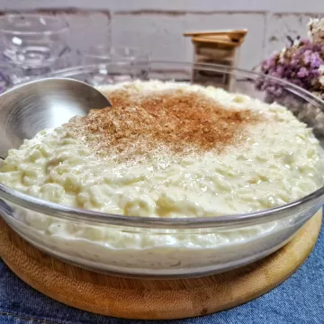 Arroz-doce cremoso com coco