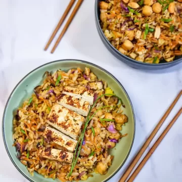 Arroz frito vegano