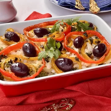 Bacalhau com batatas e brócolis