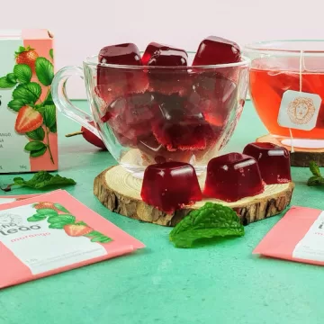 Bala de gelatina de morango