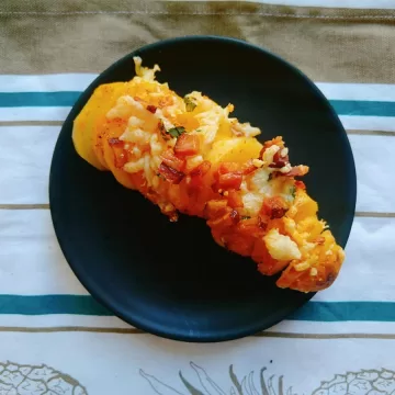 Batata assada com bacon